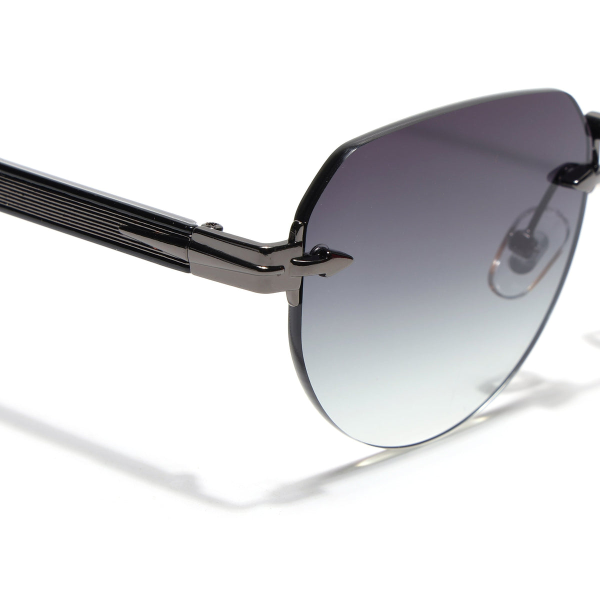 Essence Crown Grey Rimless Sunglasses for Men and Women - view 4