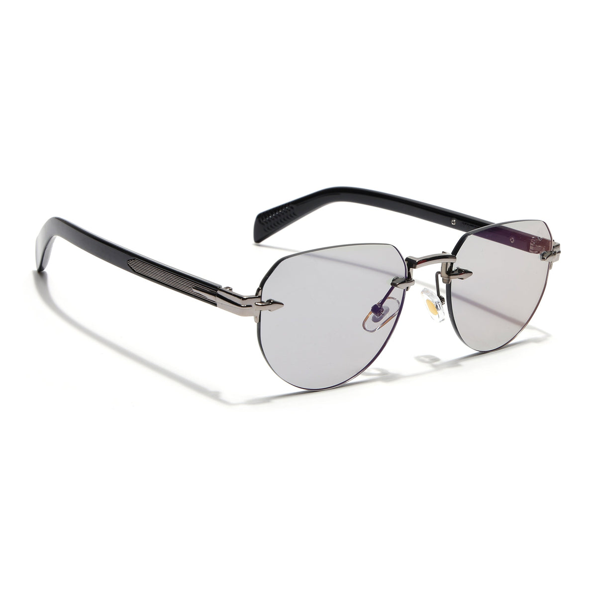 Essence Crown Silver Rimless Sunglasses for Men and Women - view 2