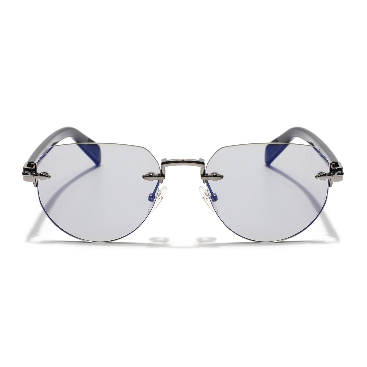 Essence Crown Silver Rimless Sunglasses for Men and Women - view 5