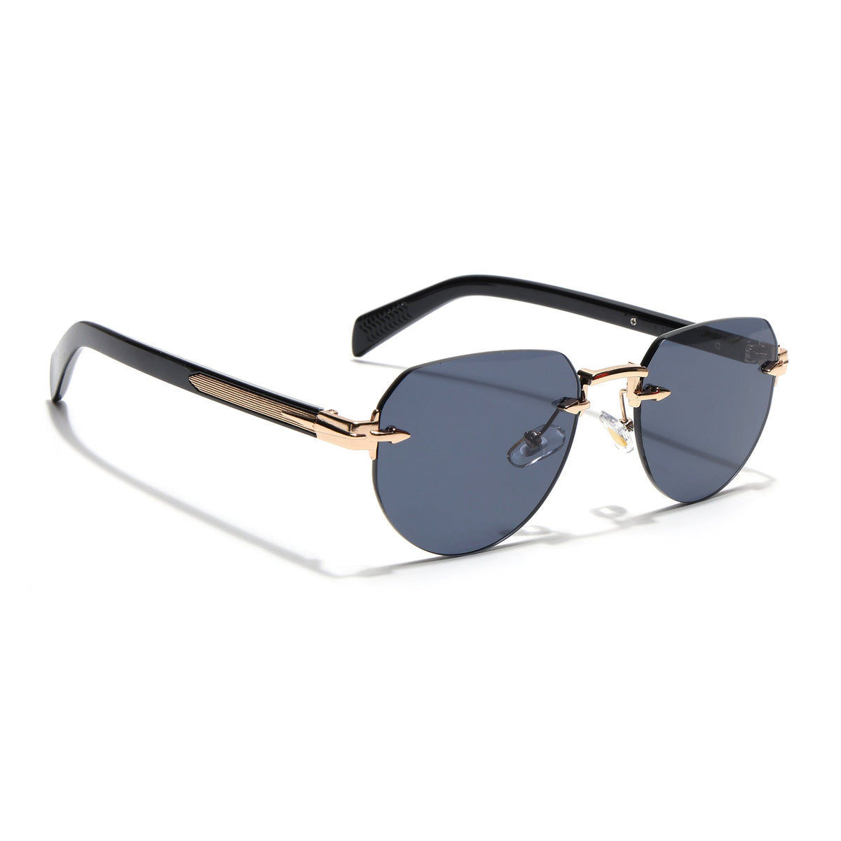 Essence Crown Golden Rimless Sunglasses for Men and Women - Style 2534 - view 2