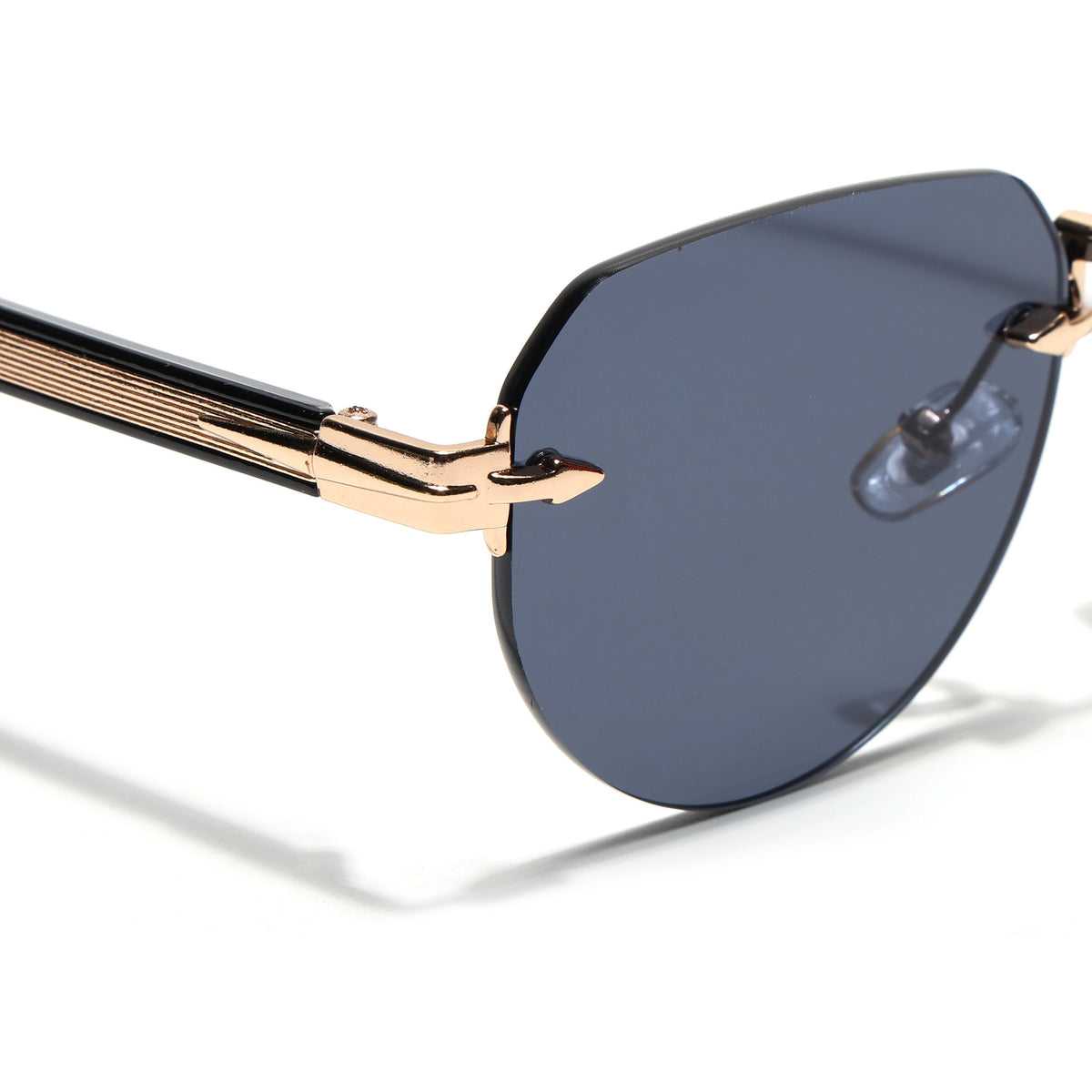 Essence Crown Golden Rimless Sunglasses for Men and Women - Style 2534 - view 4