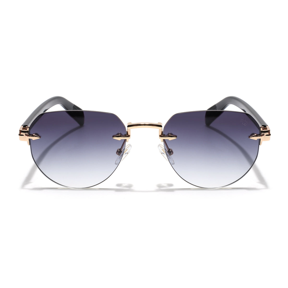 Essence Crown Golden Rimless Sunglasses for Men and Women - Style 2535 - view 5