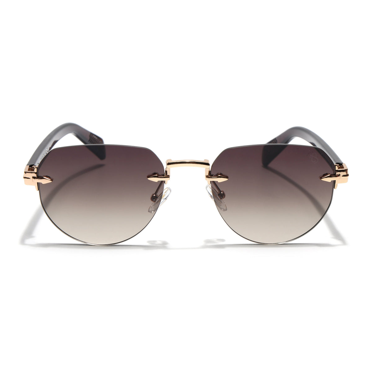 Essence Crown Golden Rimless Sunglasses for Men and Women - Style 2536 - view 5