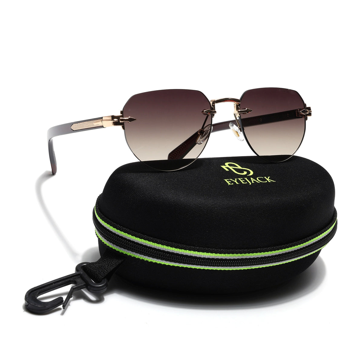 Essence Crown Golden Rimless Sunglasses for Men and Women - Style 2536 - view 8