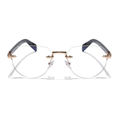 Essence Crown Golden Rimless Eyeglasses for Men and Women - view 2