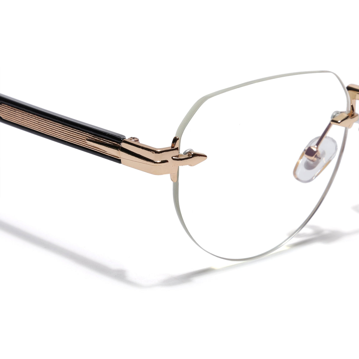 Essence Crown Golden Rimless Eyeglasses for Men and Women - view 3