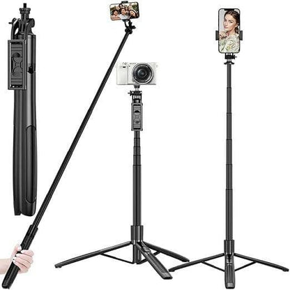 GadgetsWear Long Selfie Stick Tripod, Extra-Long Selfie Stick with Tripod Stand Upto 61 inch/156 cm - HalfPe