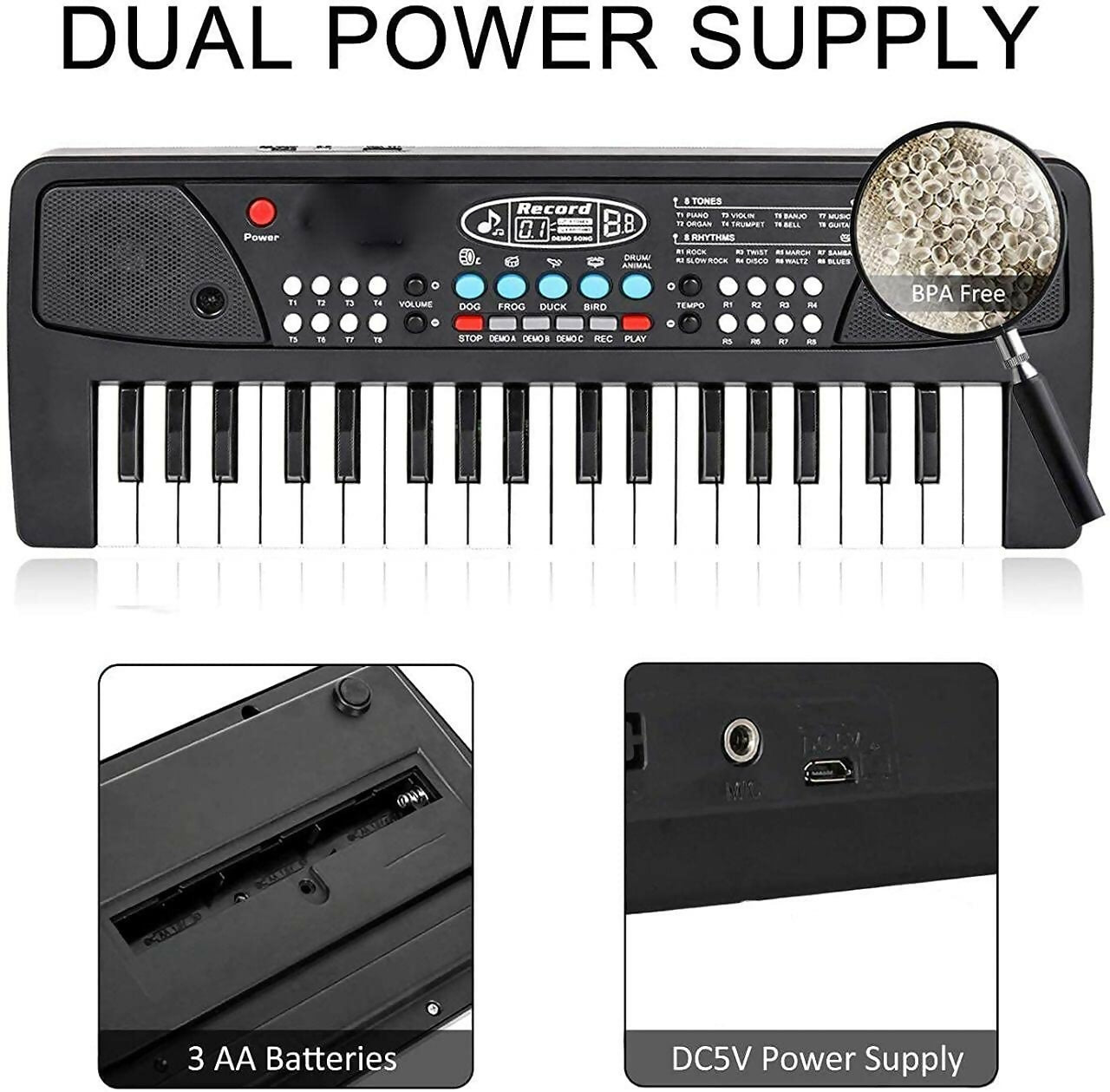 37-Key Piano Keyboard with Microphone | Portable Musical Toy for Kids Ages 3-12