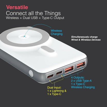 FINGERS MagPower-P10 10000mAh Power Bank with 22.5W Wired & 15W Wireless Charging