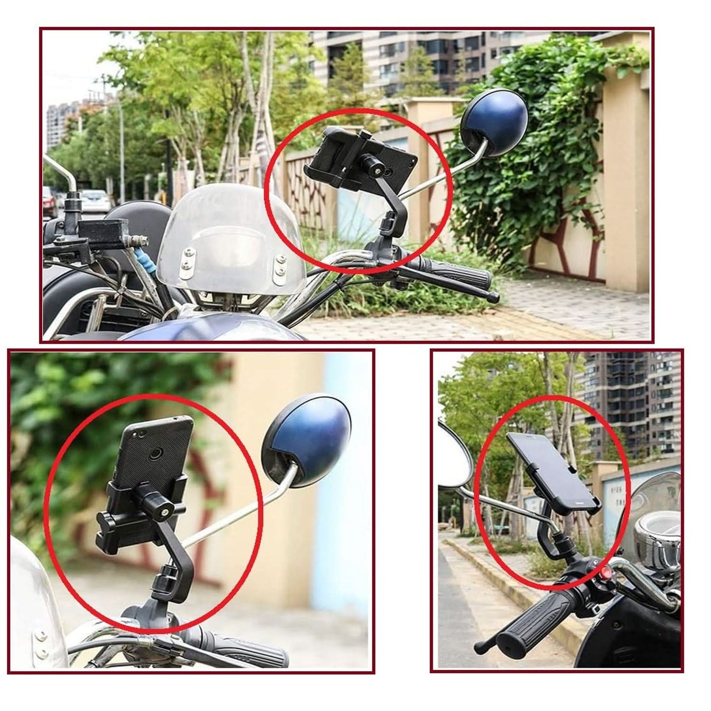 Full Metal 360° Rotating Bike & Scooty Mobile Holder Stand