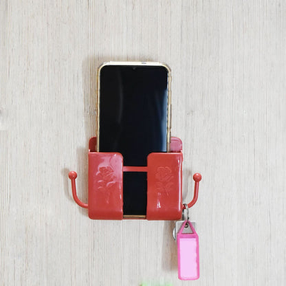 Wall Mounted Storage Box remote Storage Organizer Case With 2 Side Hanging Hooks (4pcs)