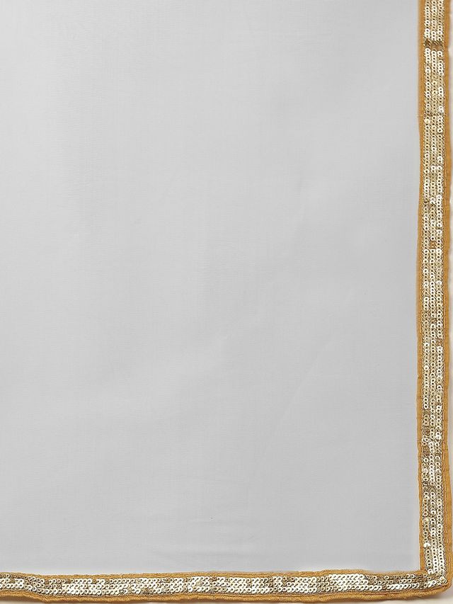 Bollywood Vogue Ready To Wear White Georgette Sequins Embroidered Lehenga