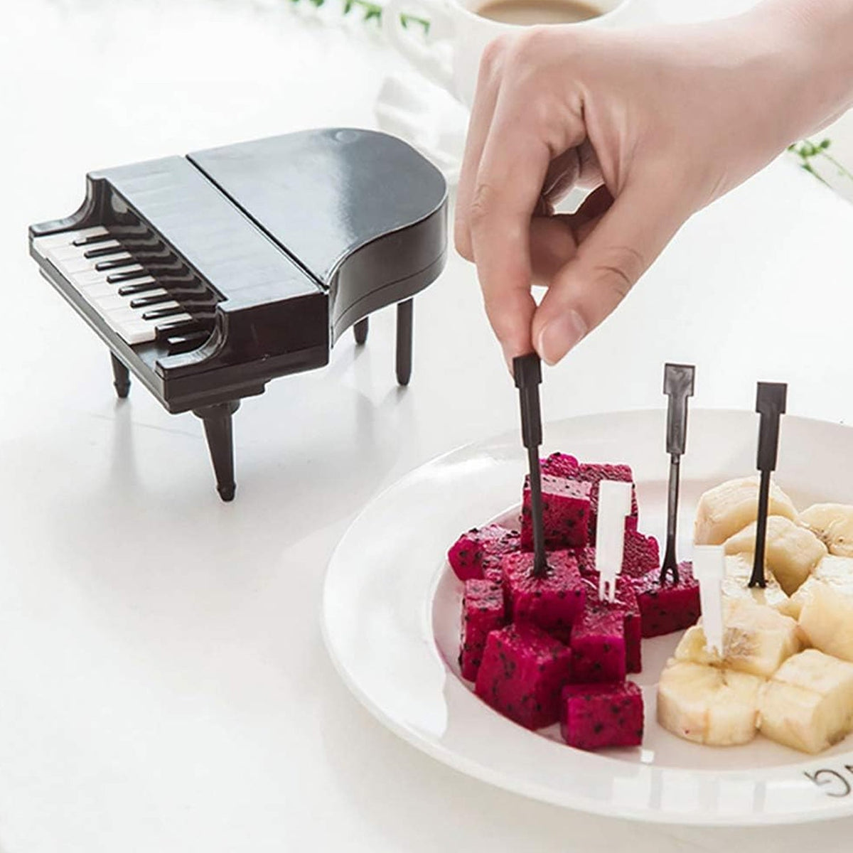 10pcslot Creative Piano Fruit Forks Set Food Sticks For Dessert Fruit Snack Picking Kitchen Dining Tools (10 Pc Set) HP DD