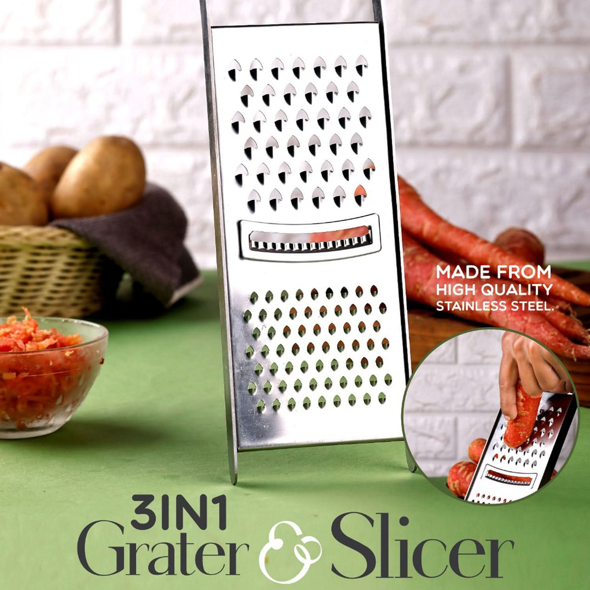 Apex Stainless Steel Grater  Slicer (3 In 1) HP DD
