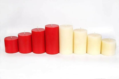 PROSPERRO LUMO by Parkash Paraffin Wax Scented Pillar Candle (Red Set of 4) - HalfPe