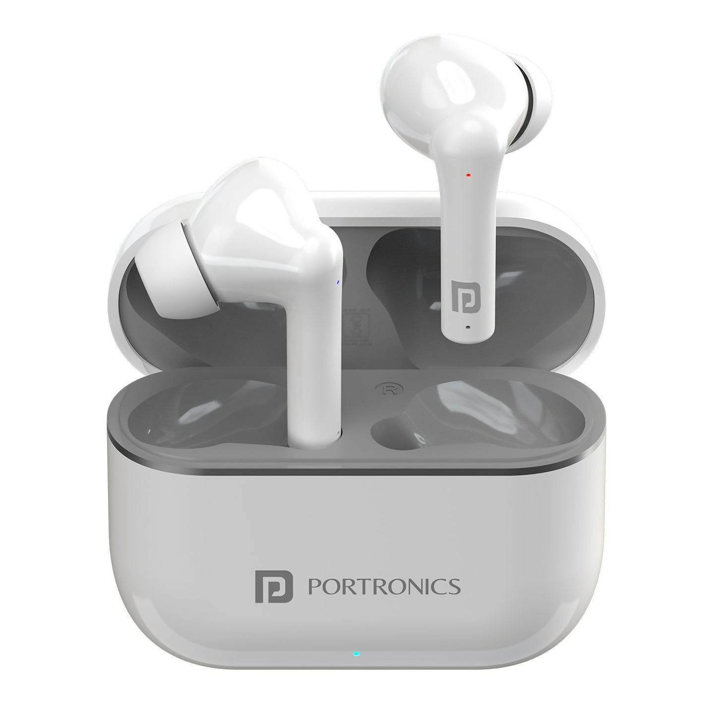 Portronics Harmonics Twins S6 Smart TWS BT Earbuds (White)