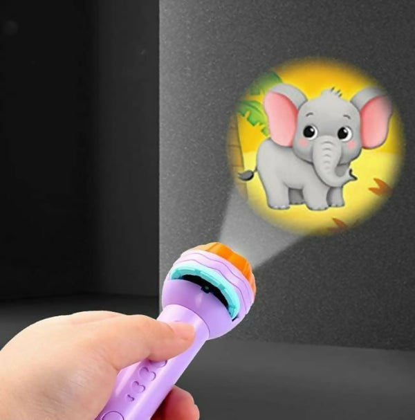 Kids Mini Slide Projector Torch – Educational Flashlight with Fun Images for Learning & Bedtime Stories