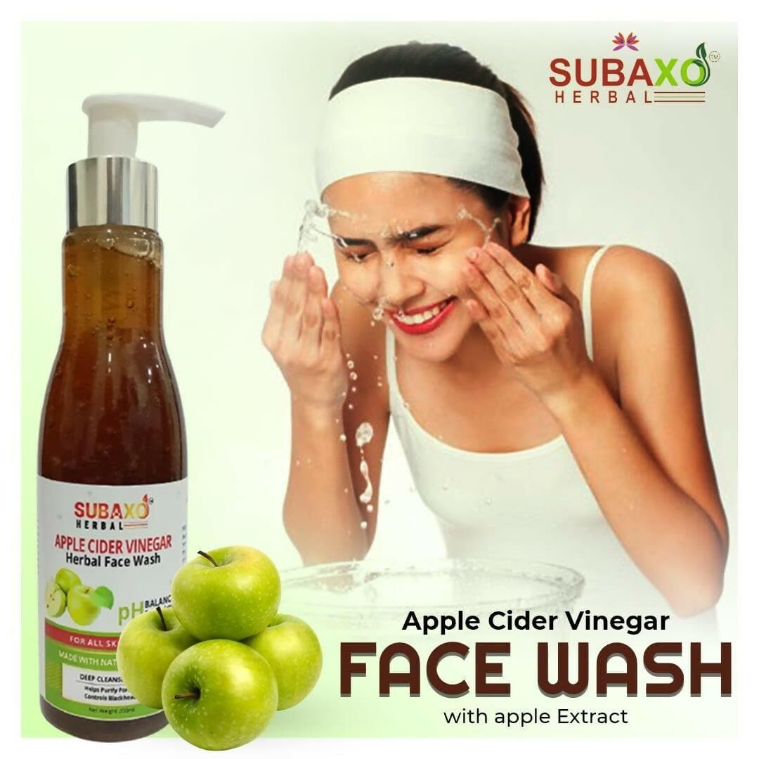 Subaxo Charcoal Bath Soap (75 g Each, Pack Of 2) & Apple Cider Vinegar Deep Cleansing Skin Glowing Face Wash(200ml) - HalfPe