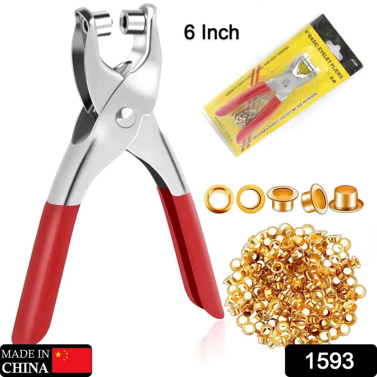 Grommet Setting Tool With 25 Pcs Gold Eyelets Grommets Steel Hole Punch Setter Kit For Leather Canvas All Fabrics Men And Women Clothes Shoes Belts Bags Crafts HP DD