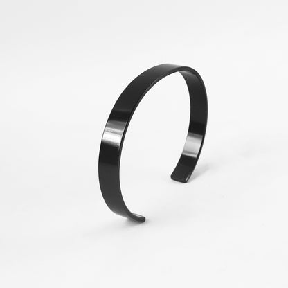 Stylish Black-Plated Stainless-Steel Bracelet For Men Boys Stainless Steel & Open Kada Bracelets For Men Boys Gift (1 Pc / Black)