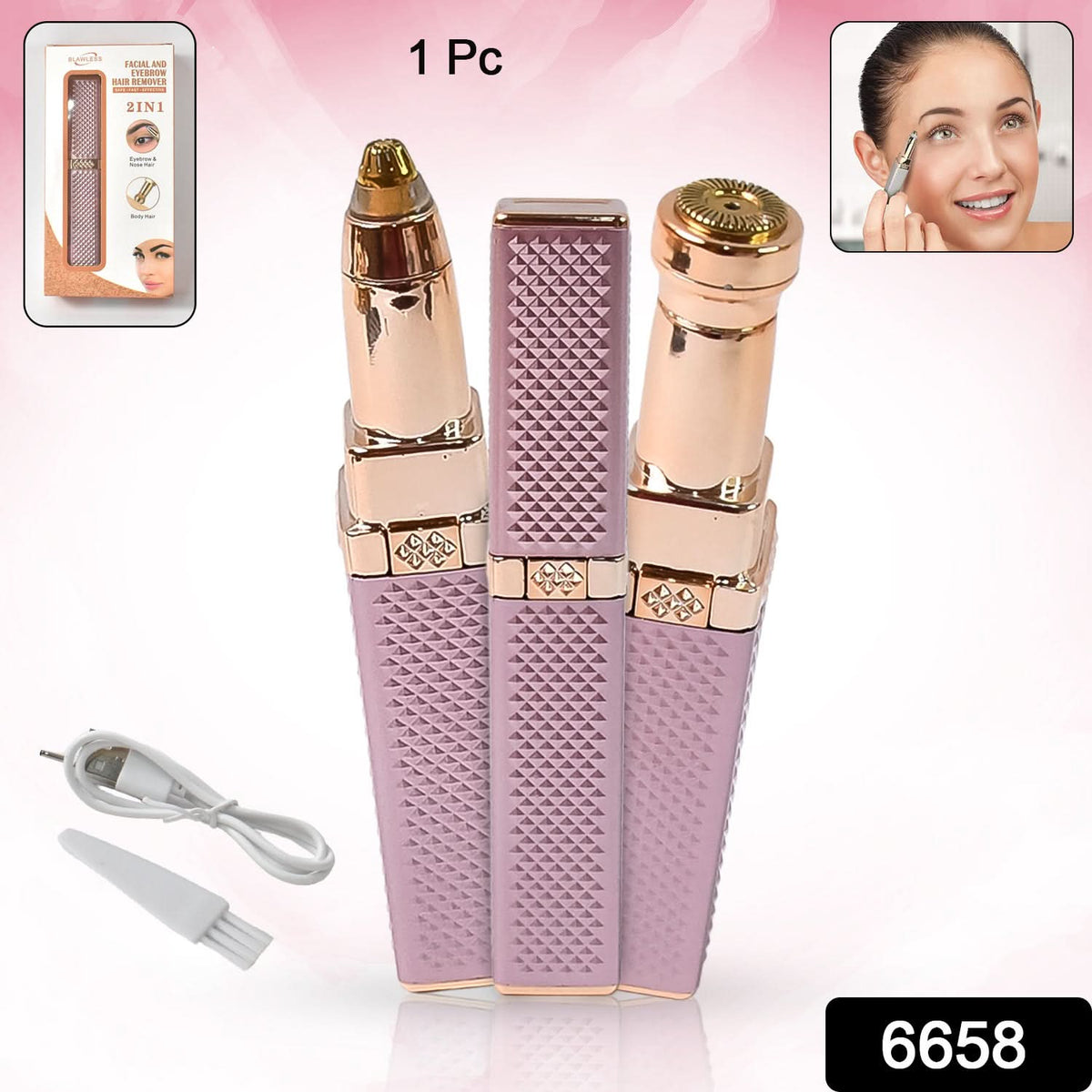 2-in-1 Eyebrow Razor  Painless Hair Shaver (1 Pc) HP DD