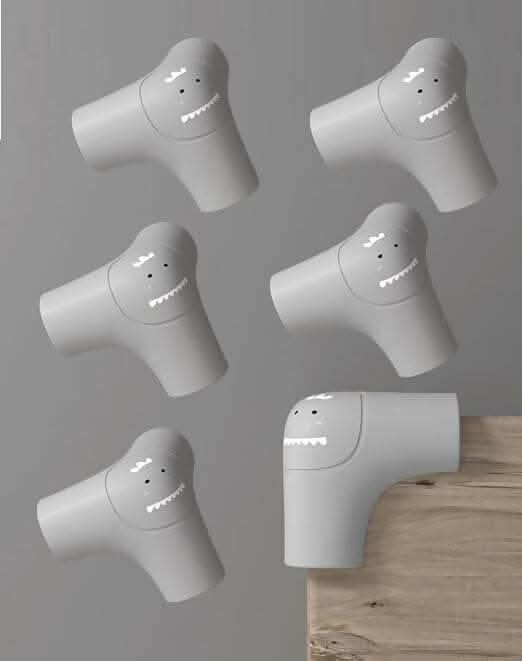 P-Plus International grey soft baby proofing corner guards & edge protectors (pack of 6) - HalfPe