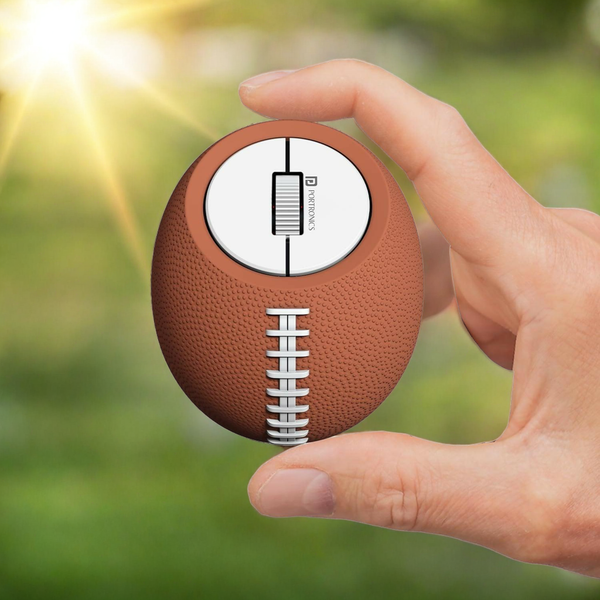 Portronics ToadPlay Rugby Mini Wireless Bluetooth Mouse with Dual Wireless Connectivity (BT + 2.4 GHz), Rechargeable Battery, Noise-Free Clicking, Multi-Device Pair, Adjust Sensitivity (Brown)