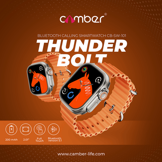 ThunderBolt Smartwatch Full-Touch 2.01 inch IPS Display, Bluetooth Calling, Health Monitors, Multiple Sports Mode( SunLight Orange) - HalfPe