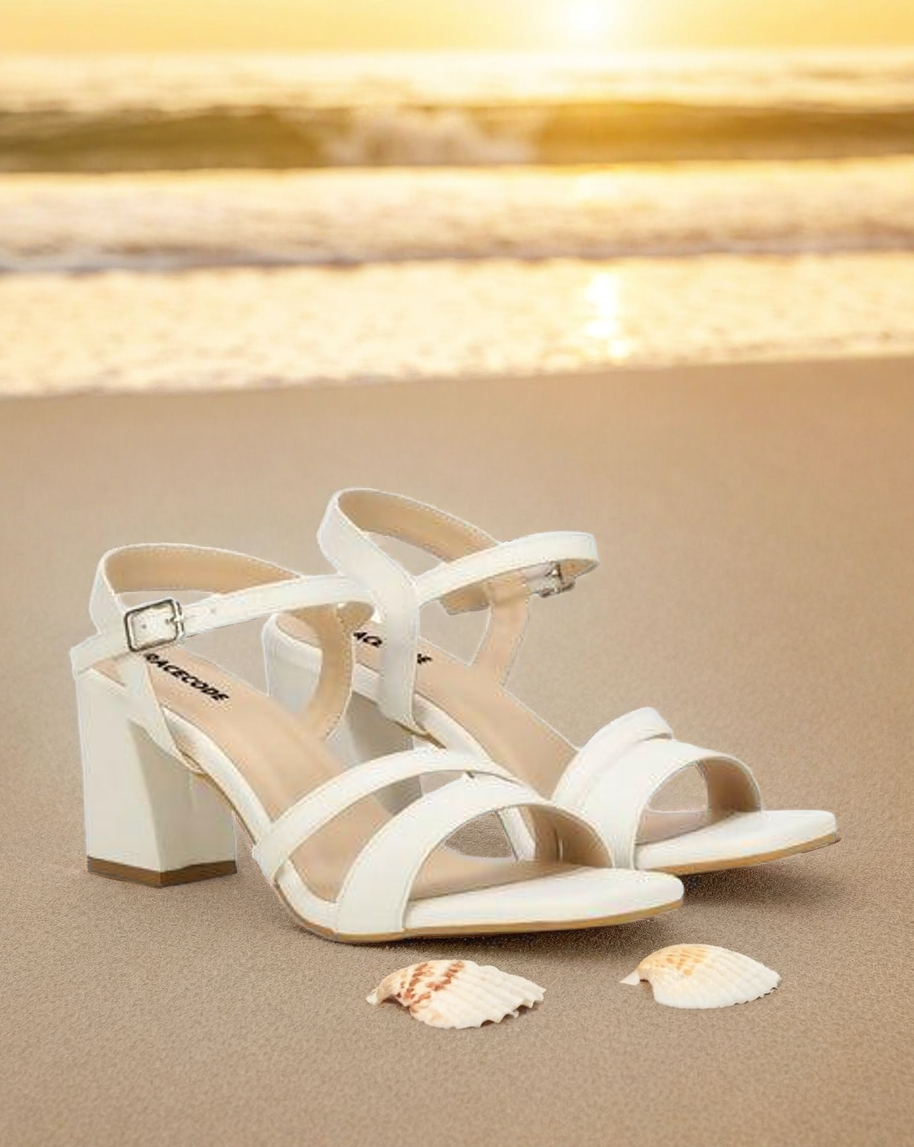 GRACECODE Women Open-Toe Chunky-Heeled Sandals