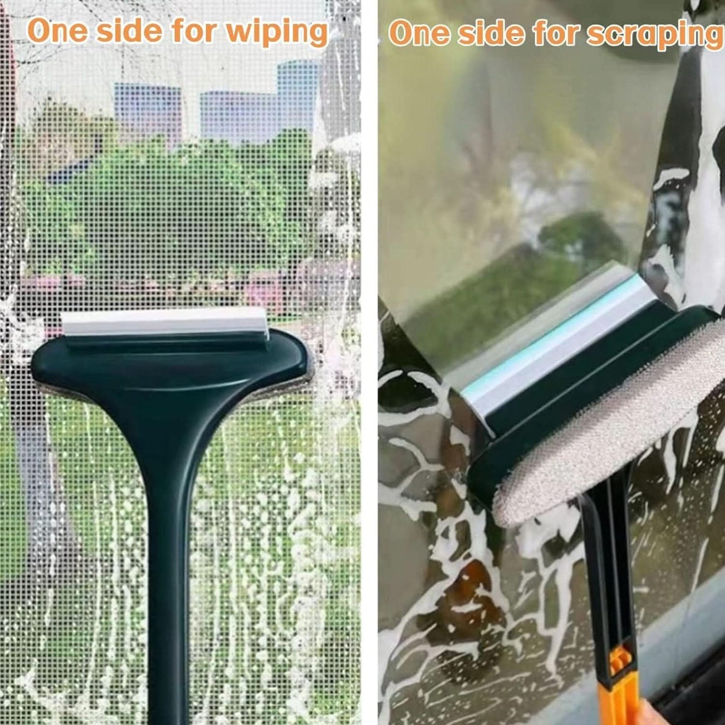 2-in-1 Mesh & Wiper Window Cleaning Brush with Extended Handle