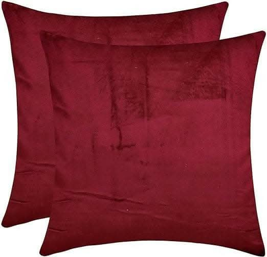 Lushomes Burgundy cushion cover 12x12, sofa pillow cover (Set of 10, 12x12 Inches) - HalfPe