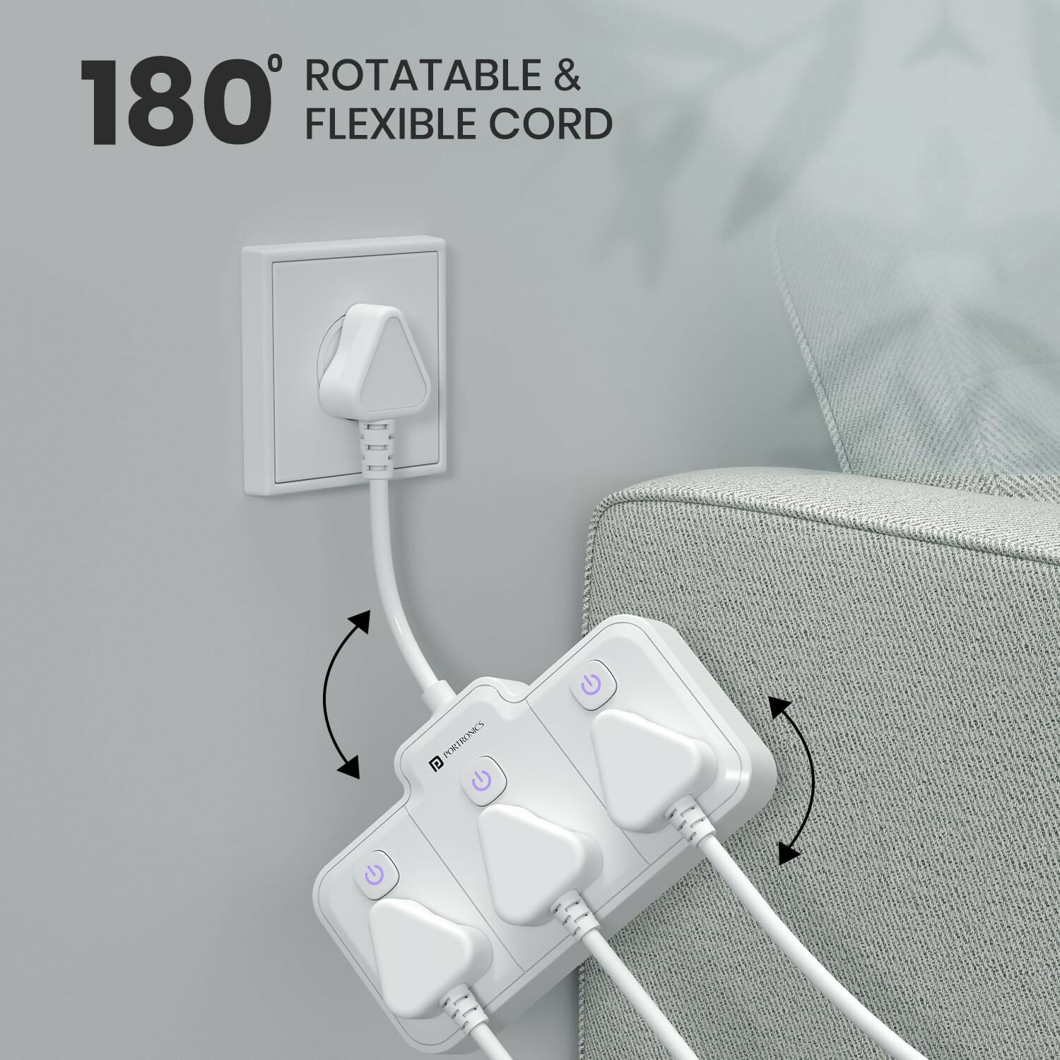 Portronics 2500W Power Plate Nano 3-in-1 Power Extender Halfpe Deals