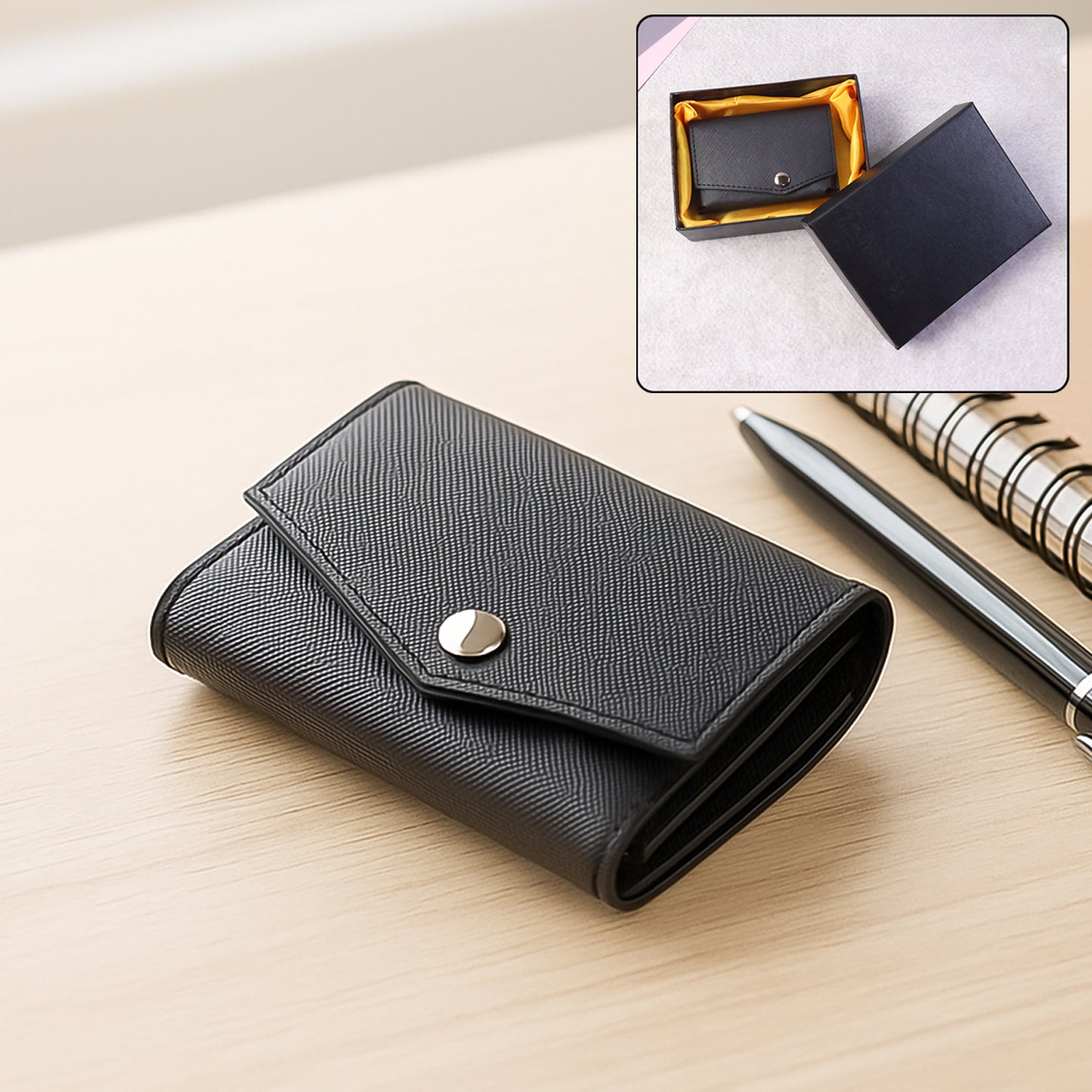 Premium Compact Multi-card Wallet With Secure Snap Closure