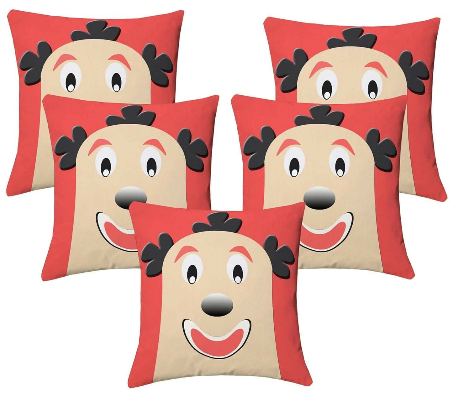 Lushomes Kids Digital Printed Square Festive and Ethnic Cushion Covers (5 Pcs, Size: 12''x12'') - HalfPe