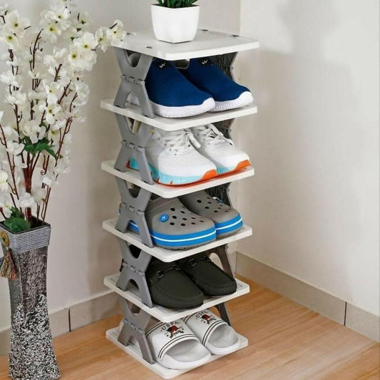 Multipurpose Indoor & Outdoor Shoe Rack for Home Plastic Shoe Rack (grey) - HalfPe