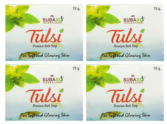 SUBAXO Tulsi Bath Soap Duo Glowing Skin (4x75g,Pack Of 4) - HalfPe