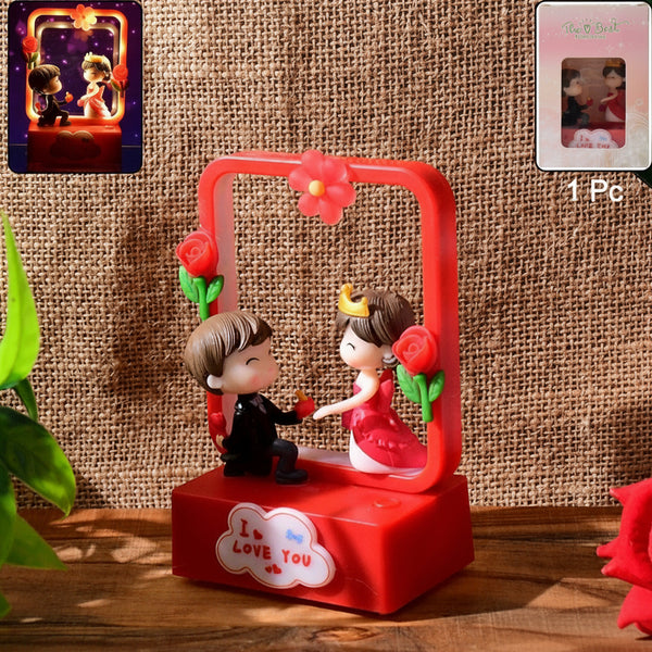 Romantic Couple Figurine With Led Light Showpiece (1 Pc)