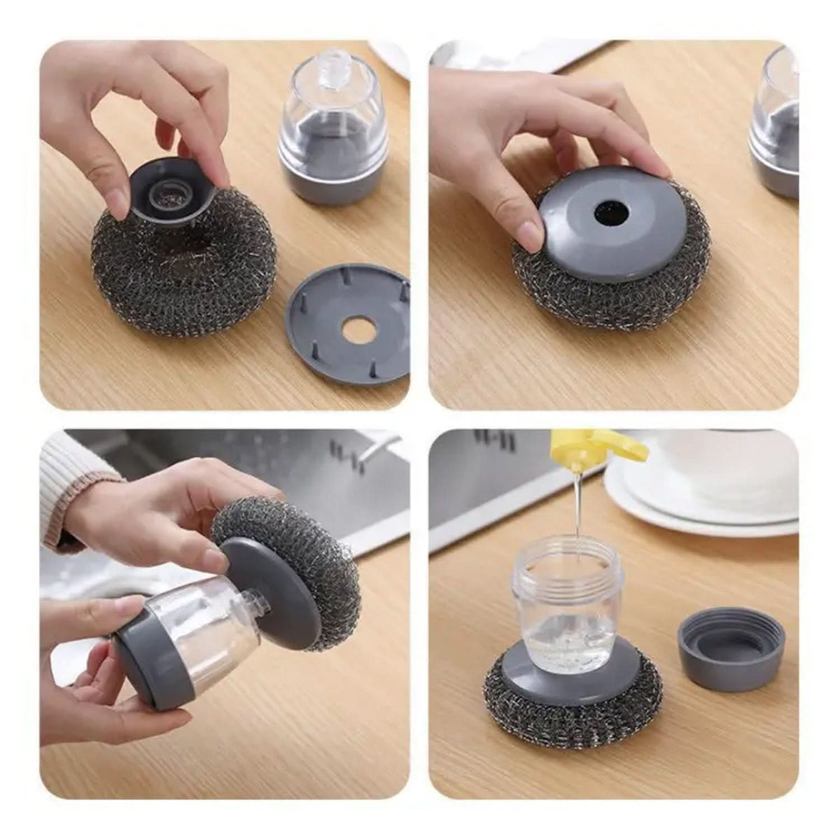Soap Dispensing Palm Brush Washing Liquid Dish Brush Soap Pot Utensils With Dispenser Cleaning HP DD