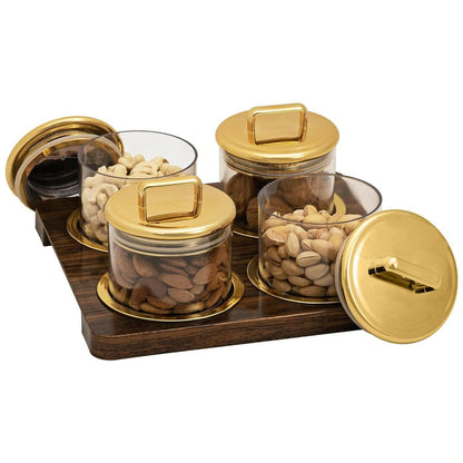 SELVEL Classic Airtight Dry Fruit Container Tray Set - 4 Containers (450ml Each) - HalfPe