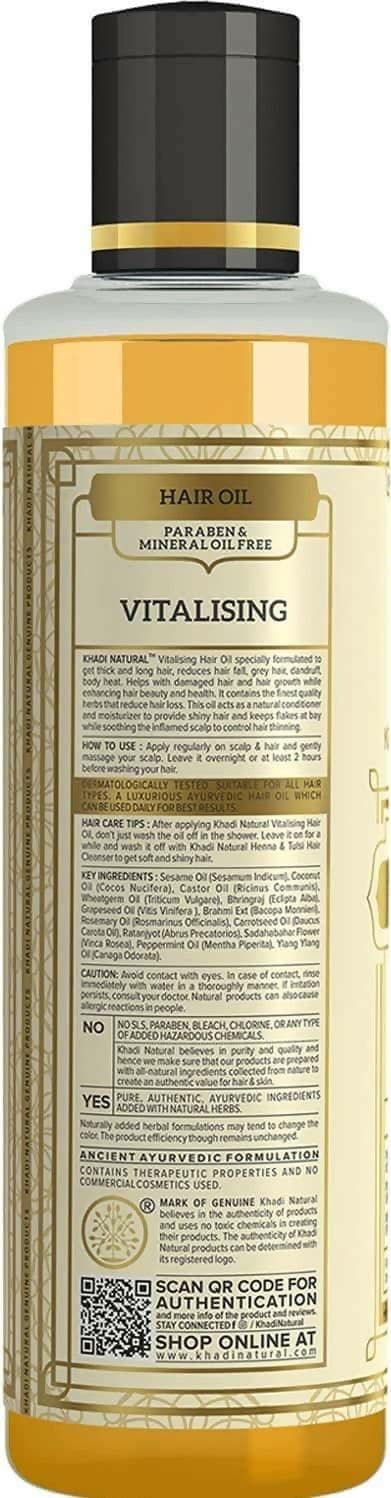 Khadi natural vitalising hair oil - 210 ml (paraben mineral oil free) - HalfPe