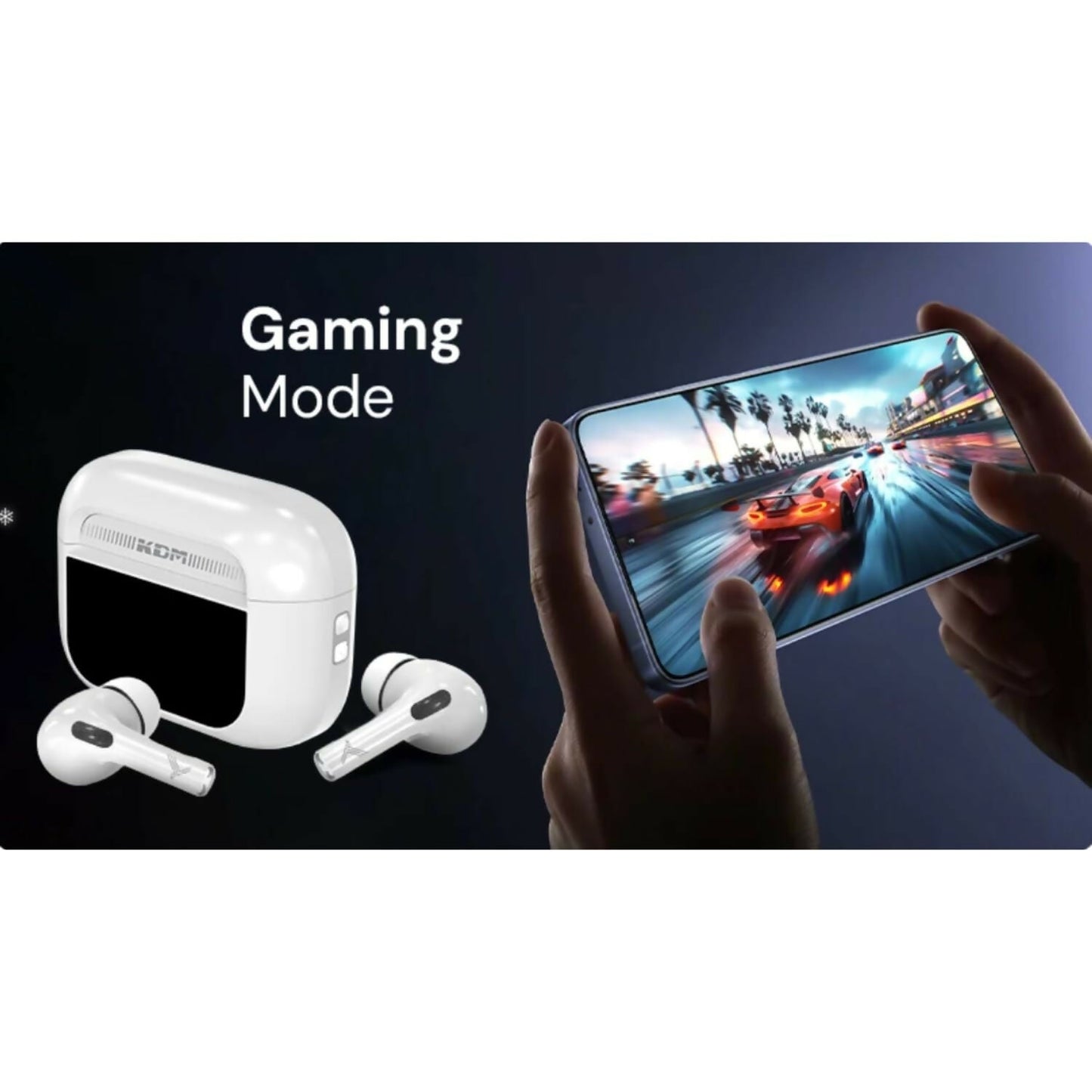 KDM W1 Smart Pods TWS Earbuds with 50H Playtime, Quick Charging, 4 Mic ENC, ANC, Gaming Mode & Low Latency –MULTICOLUR Dreams Gadgets