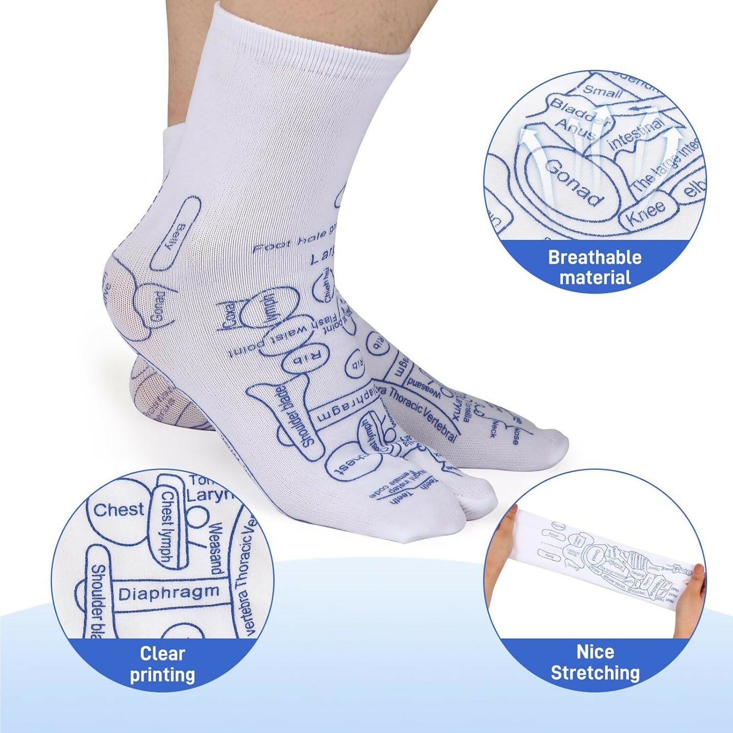Foot Reflexology Socks with Massage Tool Acupressure Therapy Set for Pain Relief, Stress Reduction & Wellness Acupuncture Point Massage Socks for Relaxation & Health Care