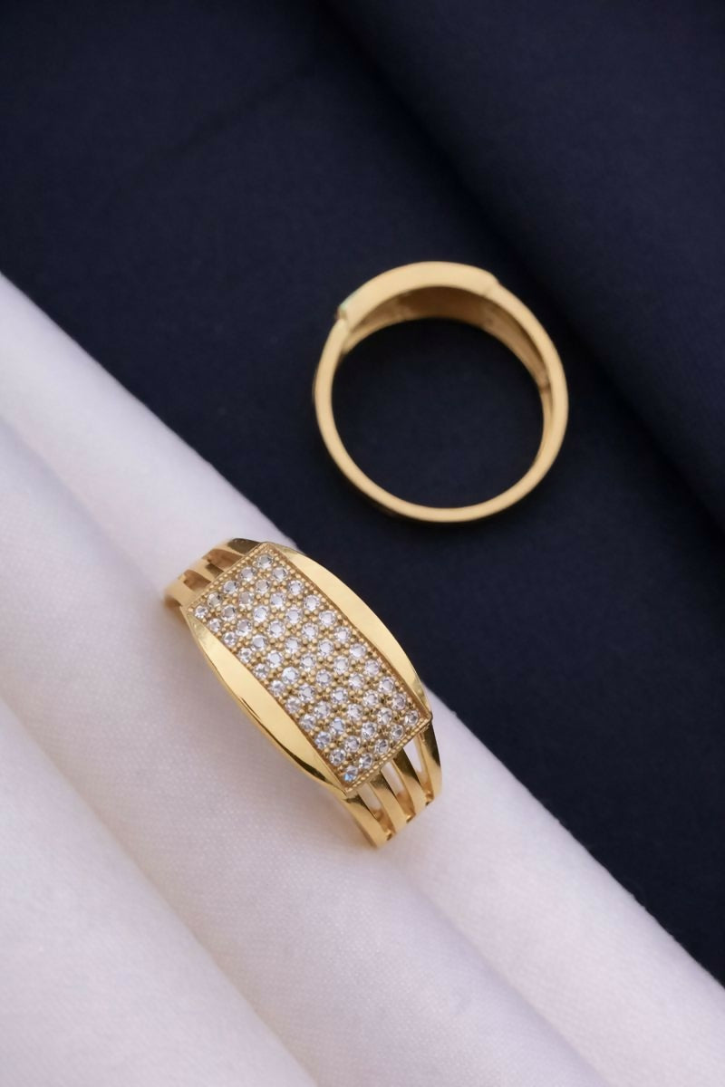 Men’s Gold-Plated Spiritual Signet Ring MAITRY ENTERPRISE