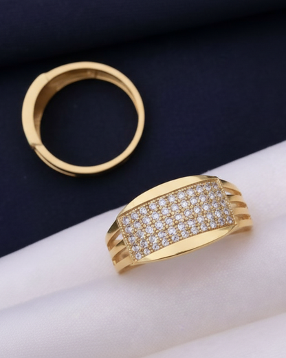 Men’s Gold-Plated Spiritual Signet Ring MAITRY ENTERPRISE