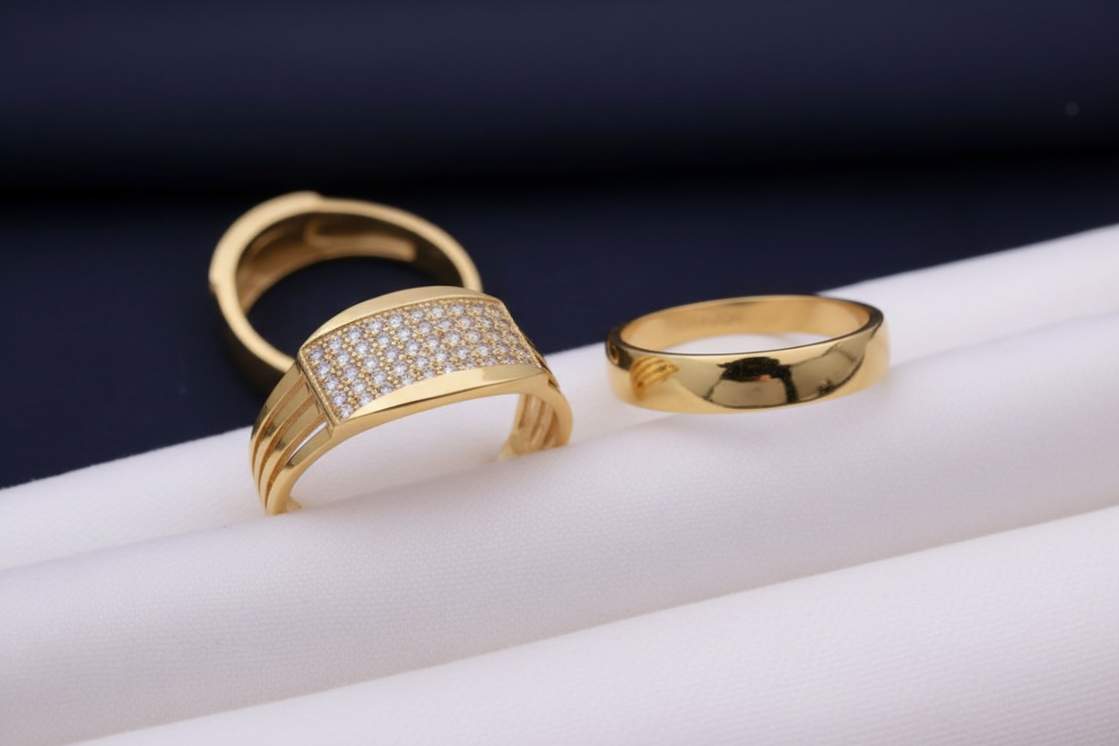 Men’s Gold-Plated Spiritual Signet Ring MAITRY ENTERPRISE