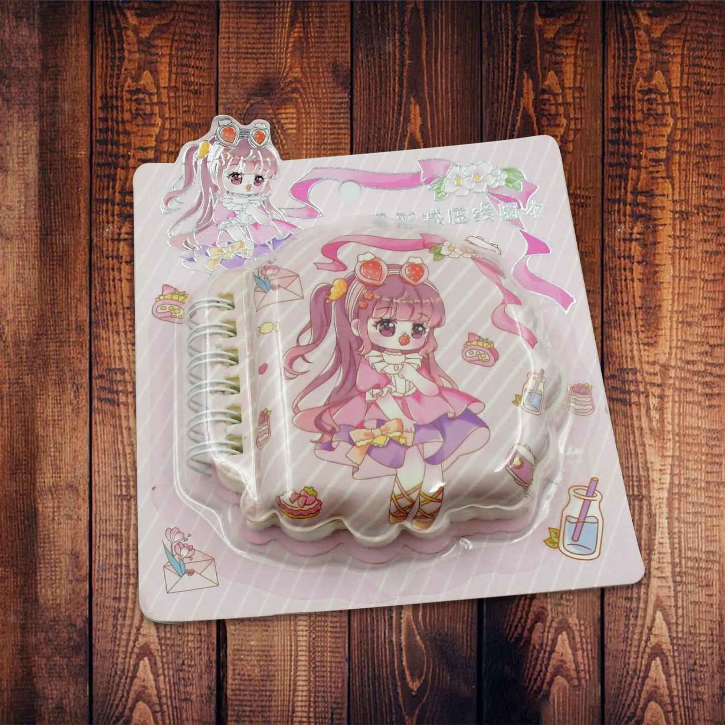 Mini Cartoon Diary – Pocket-Sized Travel Notebook with Fancy Printed Pages (1 Pc)