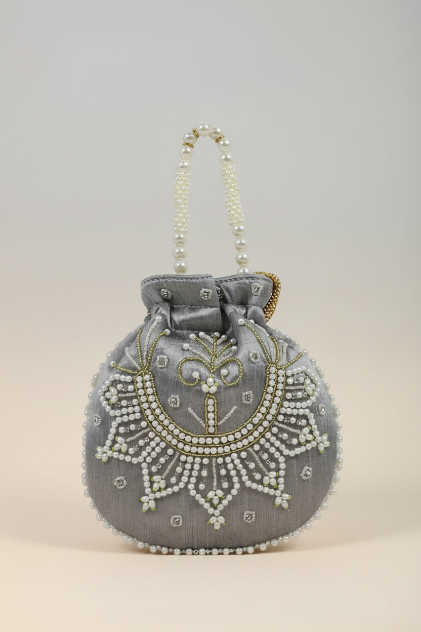 Zoom Pearl-Embroidered Potli Bag – A Royal Festive Essential RAYORA ENTERPRISE