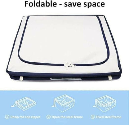 Clothes Storage Box Rectangular Foldable Bags with Zip (Storage capacity: 1.66 Liter) - HalfPe