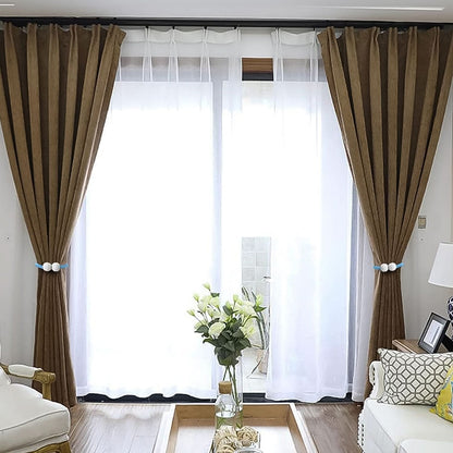 Polyester & Magnet Curtain Set – 2 Pcs Magnetic Window Curtains