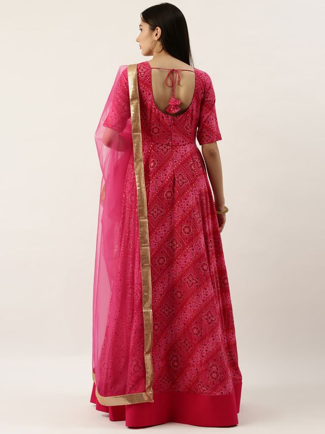 Bollywood Vogue Ready To Wear Pink Floor Length Anarkali Suit